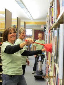 St. Luke having fun while working hard! Helping out with spring cleaning at the Centre Hall Public Library.